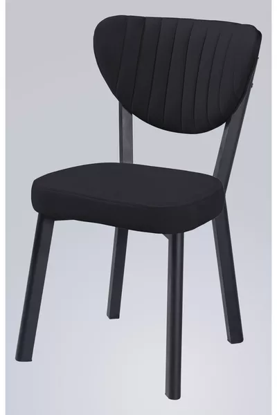 Ebru, Sedia da Balcone, Sedia da Caffè, Sedia da Giardino, Sedia da Cucina - 2 Sedie - Nero