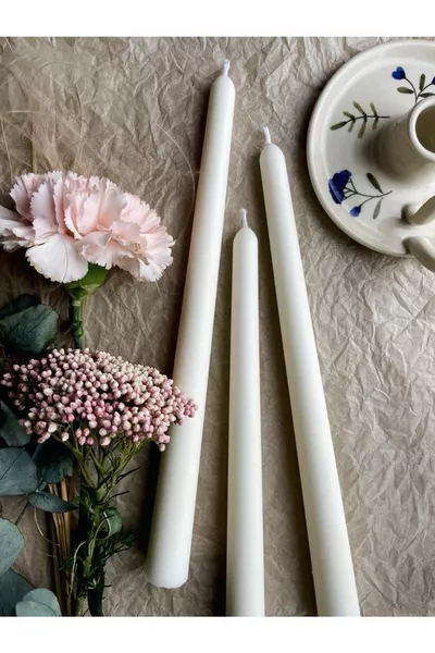 Kandelaar kaars 6 stuks (kegelkaars)