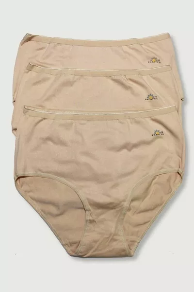 طقم مكون من 3 سروال داخلي نسائي بخصر مرتفع