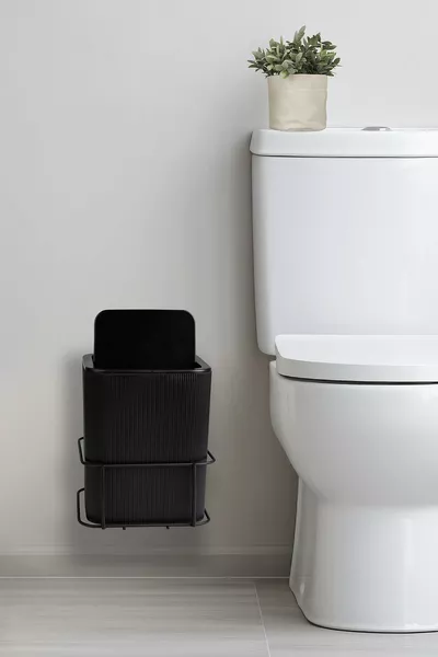 Poubelle carrée à anse Eco Magic noire