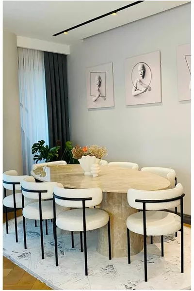 Set di 6 sedie Teddy Sedia da cucina Sedia da salotto Sedia da caffè/ristorante (Colore unico: bianco)