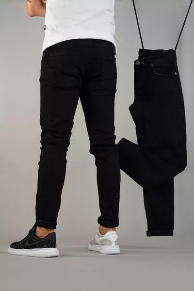 Jeans Slim Fit Lycra Uomo Nero