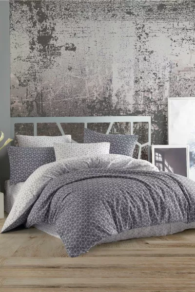 Комплект постельного белья Kristal с двумя одеялами из махрового хлопка серого цвета