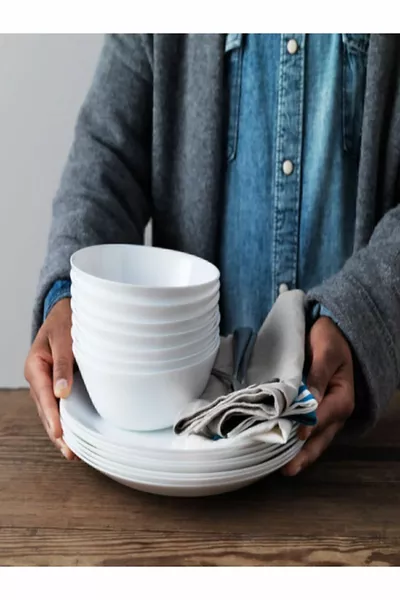 6 шт. белая стеклянная миска для супа, салата и орехов, закаленное стекло