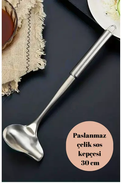 Twisty 1 бр. лъжица за сос с дълга дръжка  см, от неръждаема стомана с форма на патешка човка