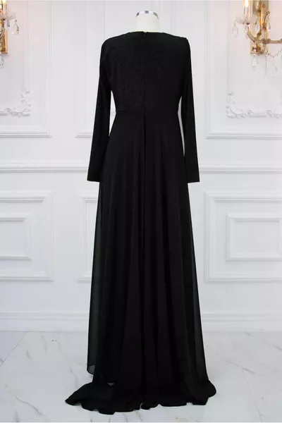 المرأة الحجر الأسود مفصلة مساء اللباس T 