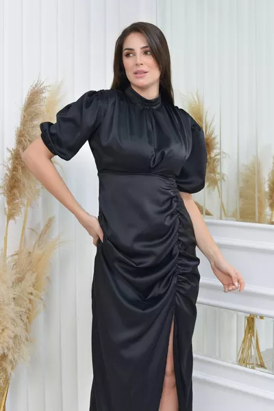 الساتان بالون الأكمام اللباس رايات