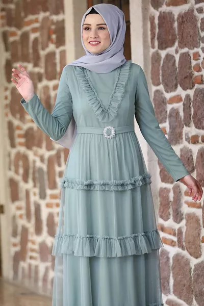 Şenay مساء اللباس Çağla الأخضر