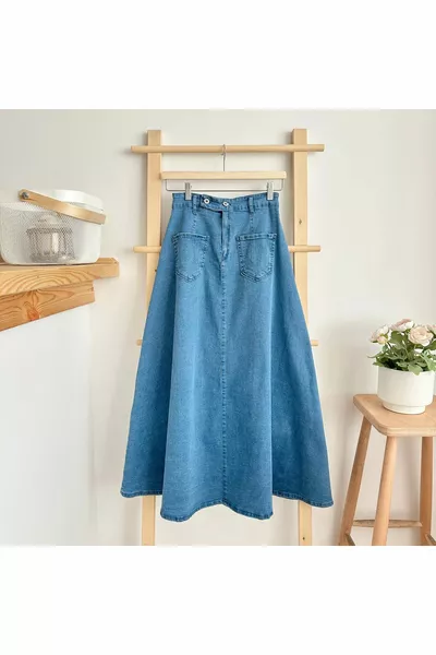 Flared Denim Skirt