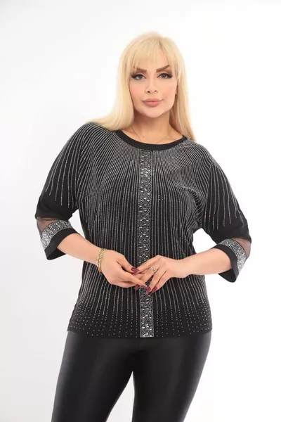 YMN حجر ليكرا فسكوزي مساء اللباس بلوزة بالإضافة إلى حجم الملابس النسائية