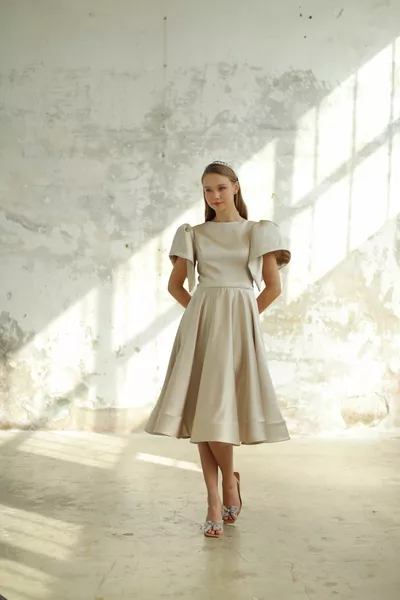 Midi Lengte Satijnen Jurk