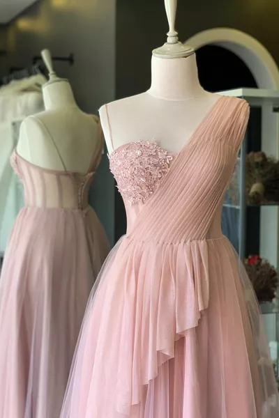 Прах блясък драперия подробни едно рамо вечерна рокля и вечерна рокля