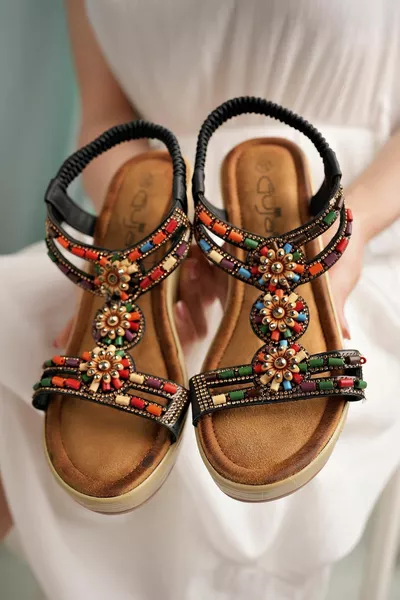  3 الحجر الأسود التشريحي الحشو المرأة الصنادل مبطنة