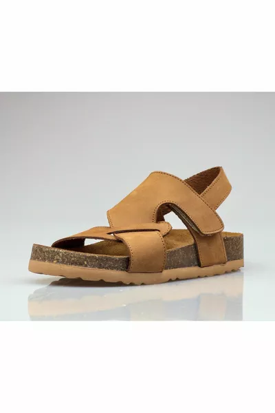 Унисекс Детские сандалии из натуральной кожи, ортопедические сандалии Velcro сандалии