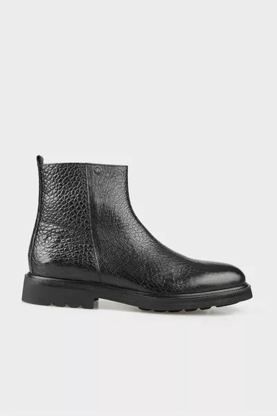 Черни кожени мъжки ежедневни ботуши