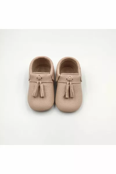 Baby Star echt leder poeder -  kwastjes baby loafers