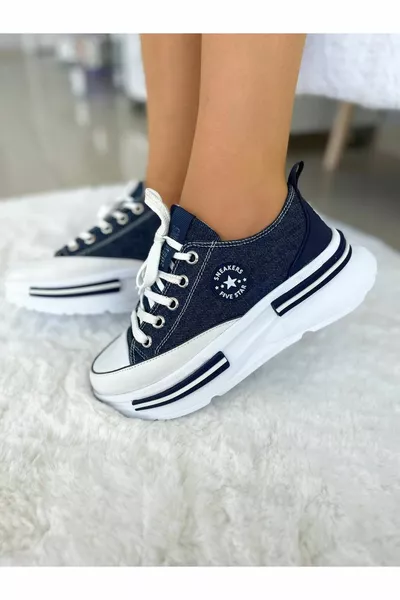 Dikke zool Convers Dames Sneakers Marineblauw