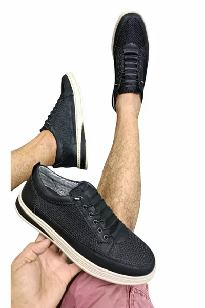 SOFT KOMFORT ELASTISCHE SCHWARZE SCHUHE MIT HERREN-MESH