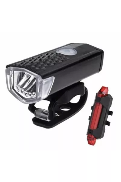 Водоустойчив USB зареждане Led велосипеден скутер Преден фар Задни светлини Комплект светлини за велосипед