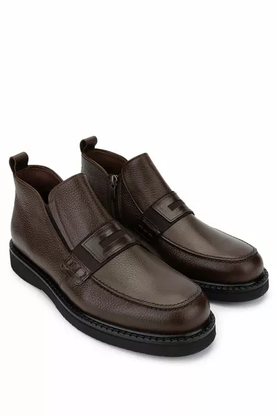 Leren bruine klassieke laarzen voor heren