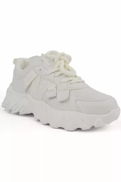 Cool Verom Lace-Up Look Velcro Sneakers Scarpe da ginnastica ortopediche per bambini BIANCO