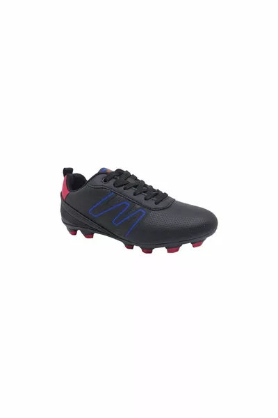  Noir Chaussures de football à lacets pour enfants