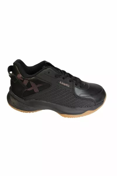 Men's Black Skin Rubber Non-Slip Sole Lace-Up Basketball Shoes