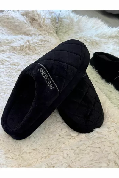 Velvet Embroidered Unisex House Slippers