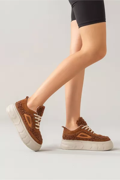 Alego Sneakers Donna in Pelle Tan Suede-Tan
