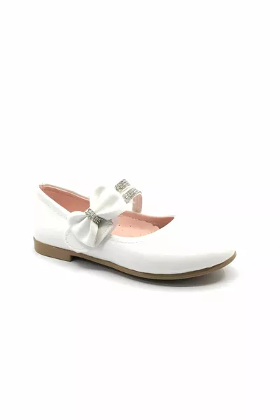 İremsu  Velcro Балетки для девочек с банточными камнями БЕЛЫЙ