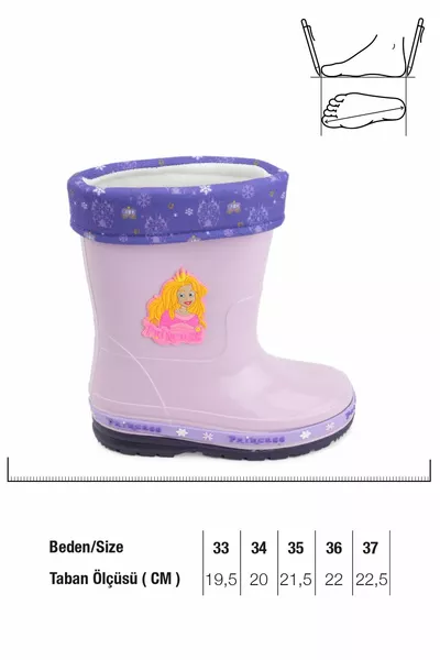 الشتاء الأميرة فتاة الاطفال أحذية المطر