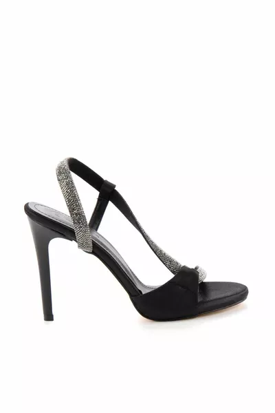 Scarpe da sera da donna in raso nero 