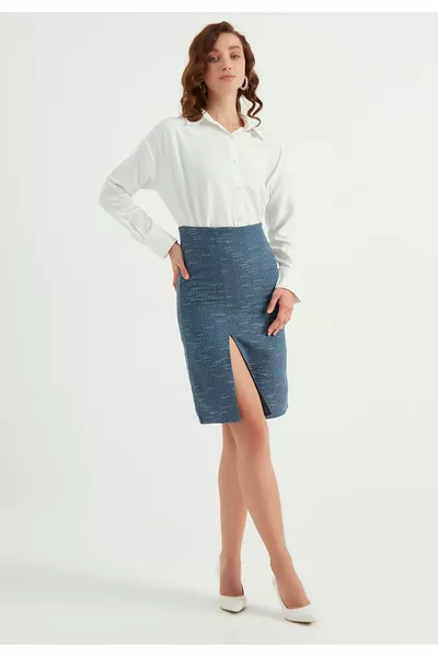 Rock mit hoher Taille und Schlitz