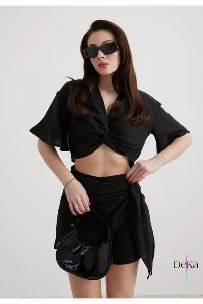 Пола от ленени къси панталони