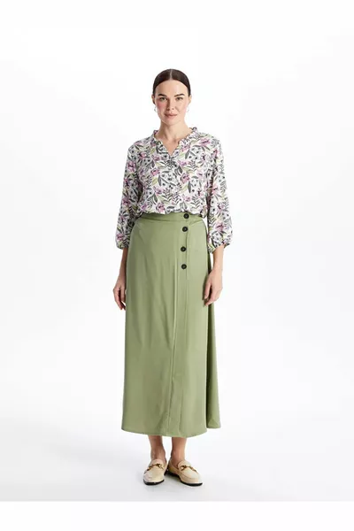 LCW Grace Elastische Taille Rechte A Gesneden Belmando Vrouwen Rok Rok