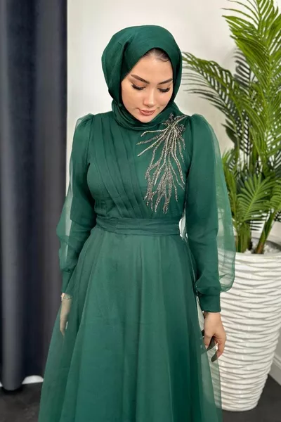 Dahlia Evening Dress Emerald