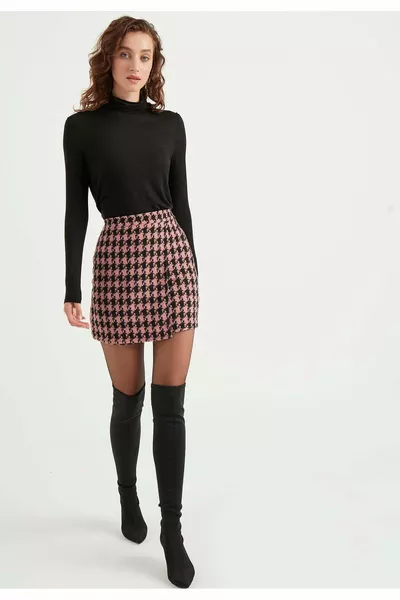 Minirock mit Krähenfußmuster