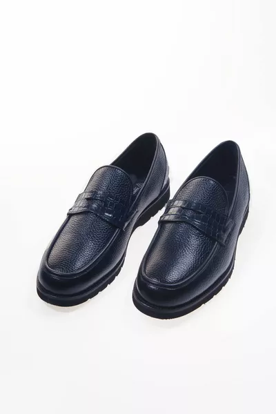 Lione Navy Blue % натуральная кожа мужские лоферы