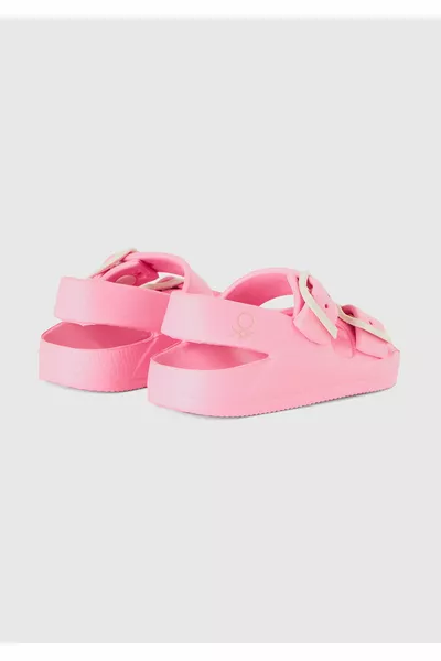 Sandali con cintura regolabili con doppio cinturino con logo rosa da ragazzo