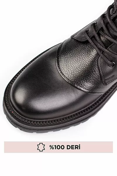 جلد طبيعي ، فرو داخلي ، مقاوم للماء والبرودة ، أحذية رجالية جلدية