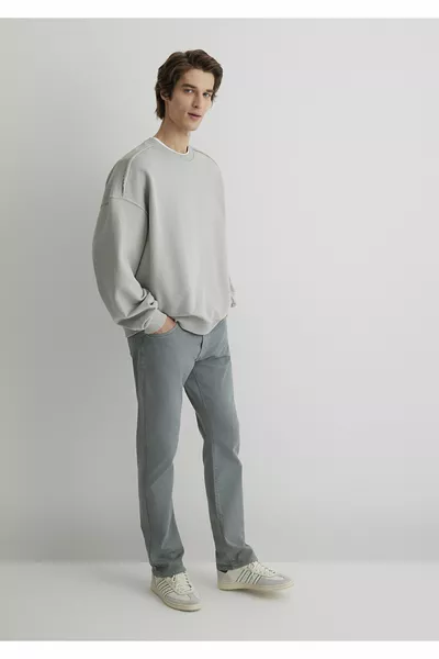 بنطال مارتن جالغي رمادي مريح من قماش الجاباردين 