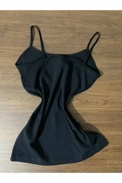 Damen Spaghetti-Träger 4er-Set elastisches Baumwoll-Tanktop