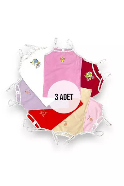 Girls' Tank Top with Straps in Mixed Colors, Pack of 3