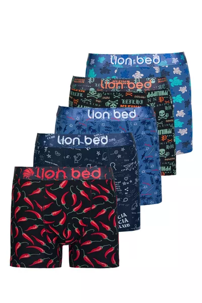 بوكسر رجالي قطن بنقش فاخر عبوة 5 قطع 