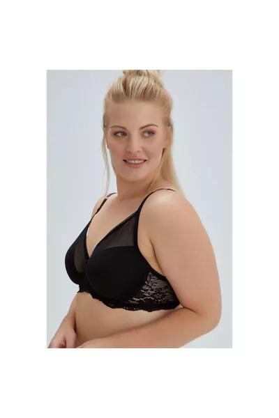  حمالة صدر بتغطية كاملة لتجميع منطقة الصدر - أسود