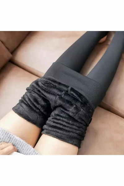 Dunne Thermische Winter Warme Pluche Sokken Legging Met Pluche Voering, Fleece Thermische Pluche Panty