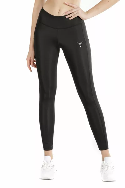 Спортен клин с висока талия, двойни джобове, еластичен и оформящ тялото