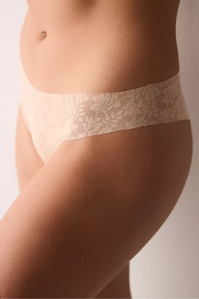 Lacer Cut Lacy Dream Lace Beige Slip Panties