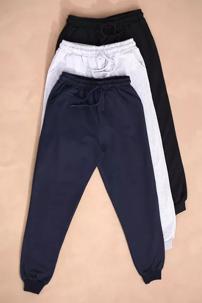 Ciggo Kids Plain 3-Piece Pocket Jogger Boys Sweatpants