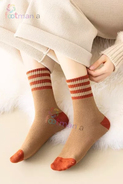 Lot de 4 paires de chaussettes d'hiver épaisses pour femmes (ABSORBANT LA CHALEUR) 